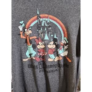 Walt Disney World Florida T-Shirt Adult Gray Castle Goofy Donald Mickey Minnie